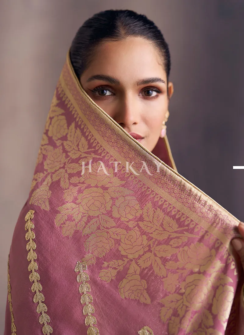 Olive And Pink Embroidery Salwar Kameez Suit