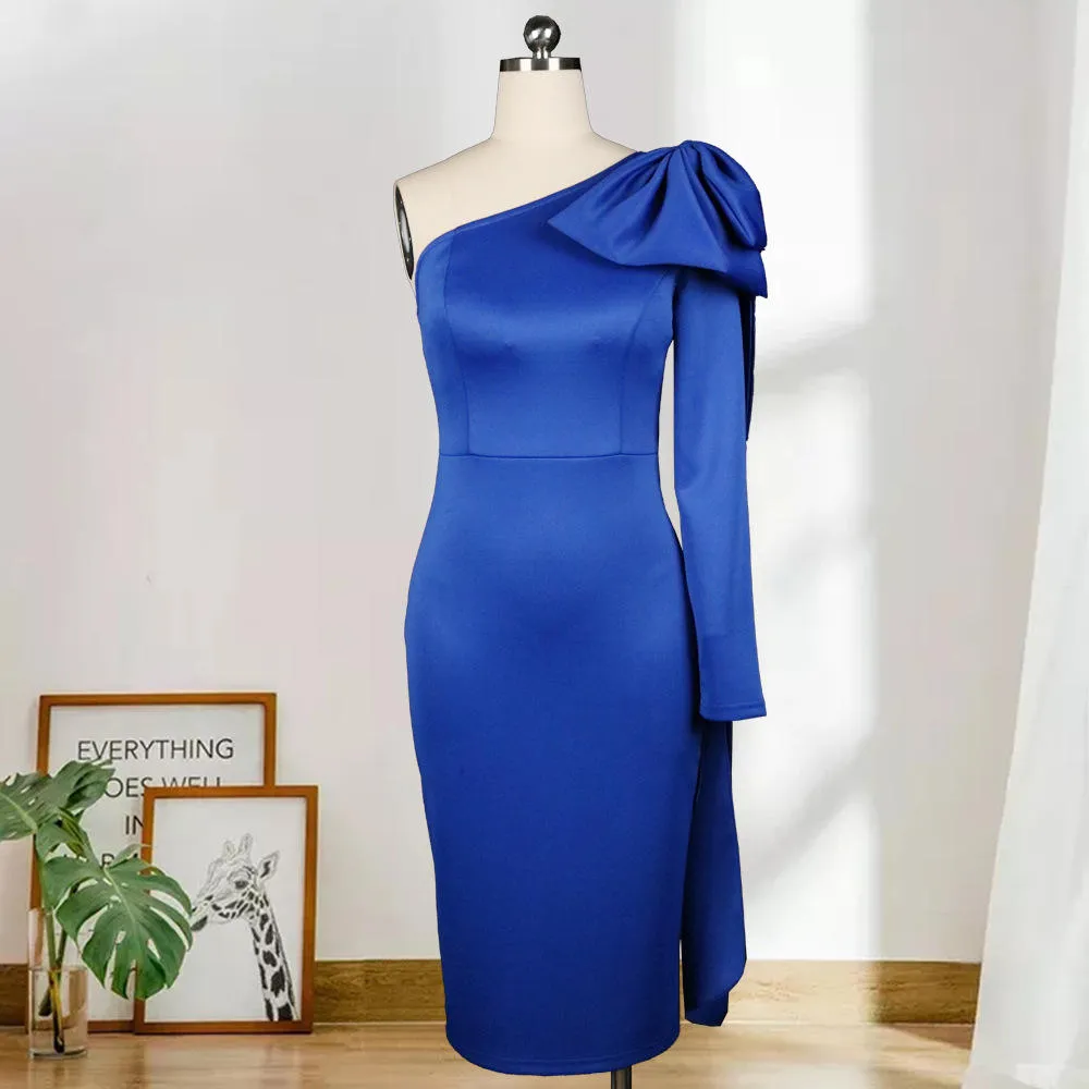 One Shoulder Long Even Bandage Dress