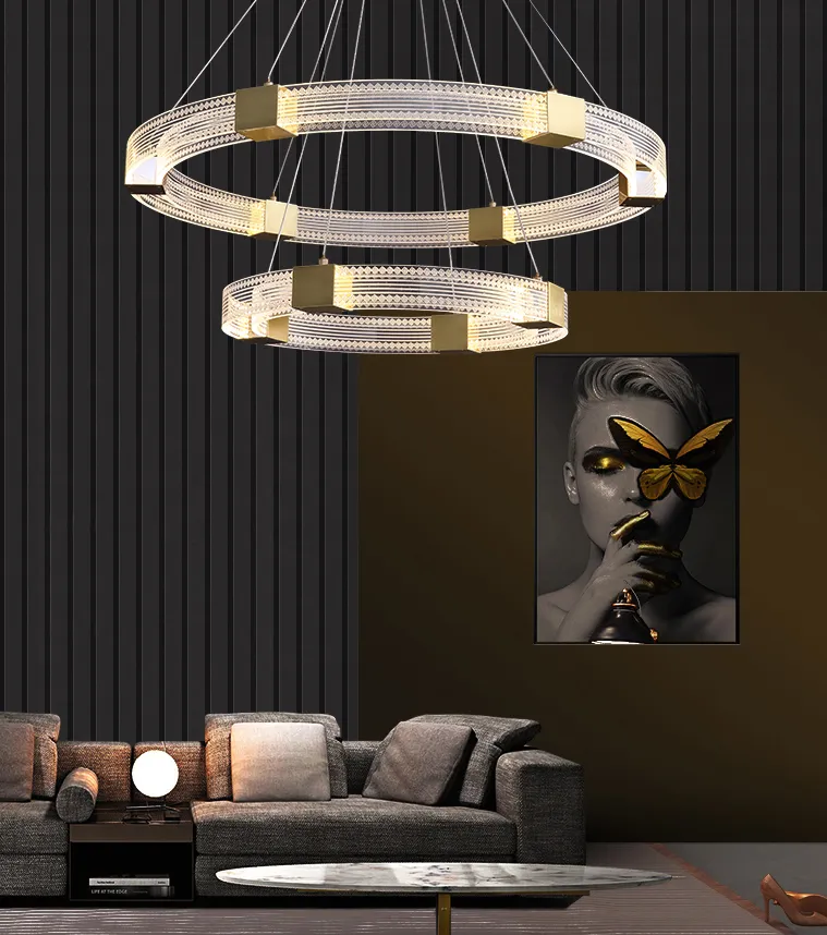 Parallel Circle LED Chandelier Light