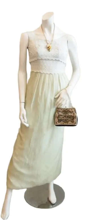 Pastel Perfection Vintage Maxi Dress In Apple Green