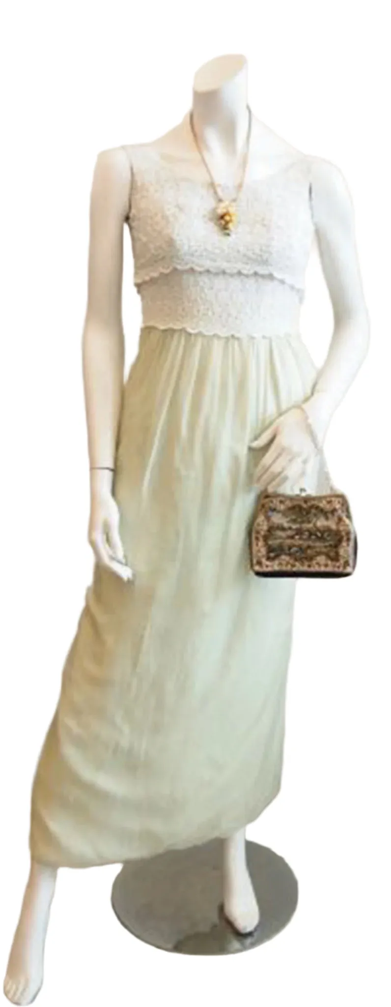 Pastel Perfection Vintage Maxi Dress In Apple Green