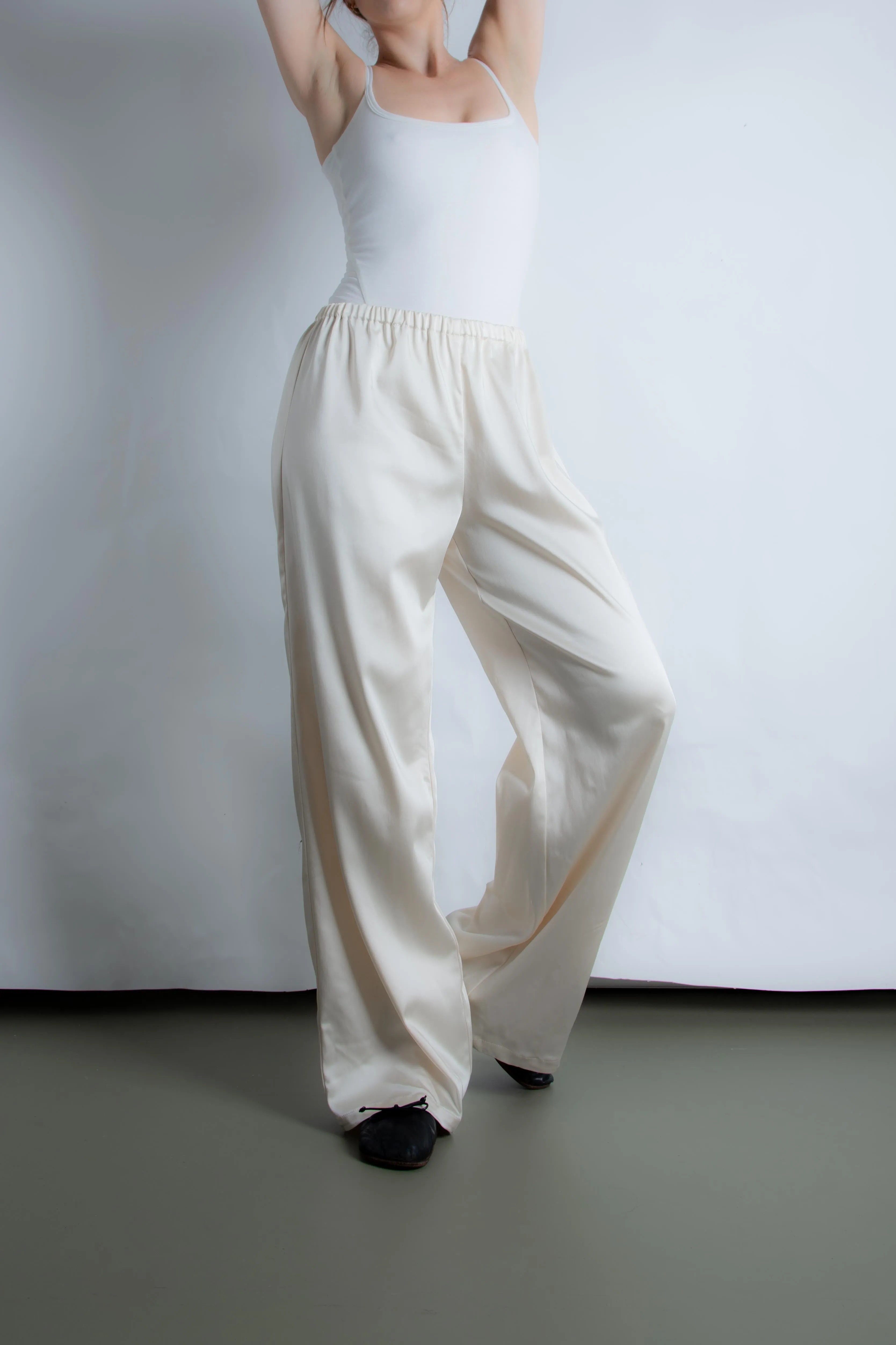 Pecchenino Satin Poolside Pant - RM Exclusive - Off-white (PO)