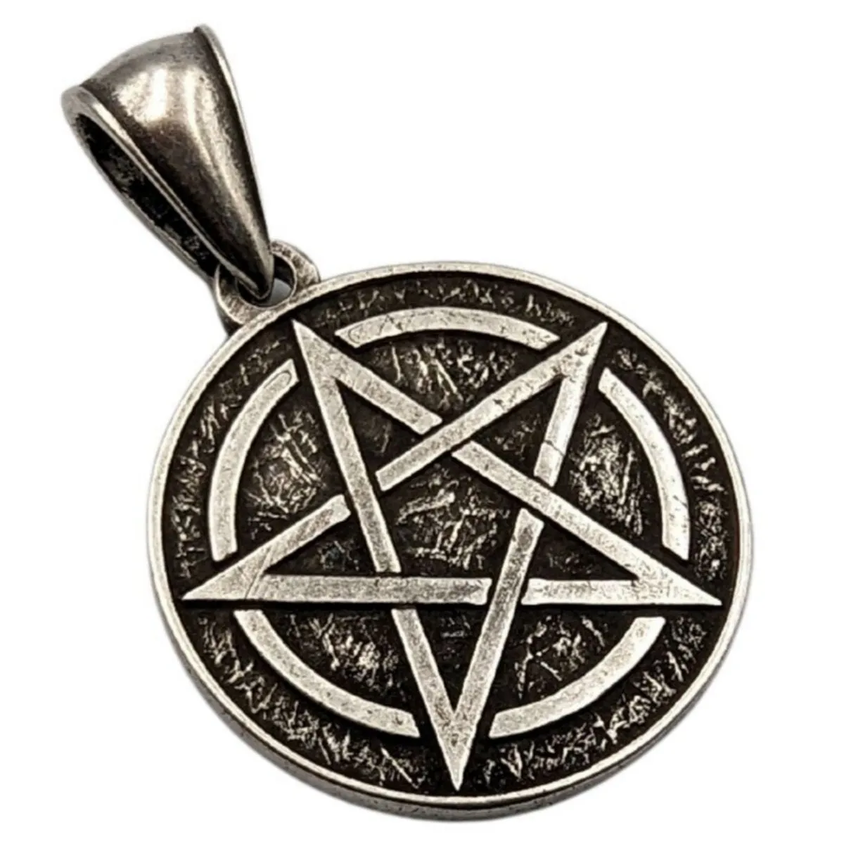 Pentagram bronze pendant