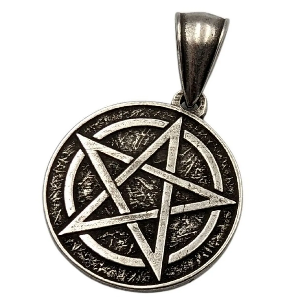 Pentagram bronze pendant