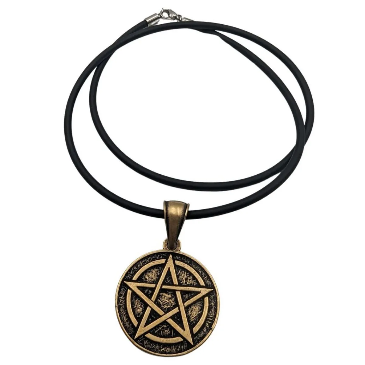 Pentagram bronze pendant