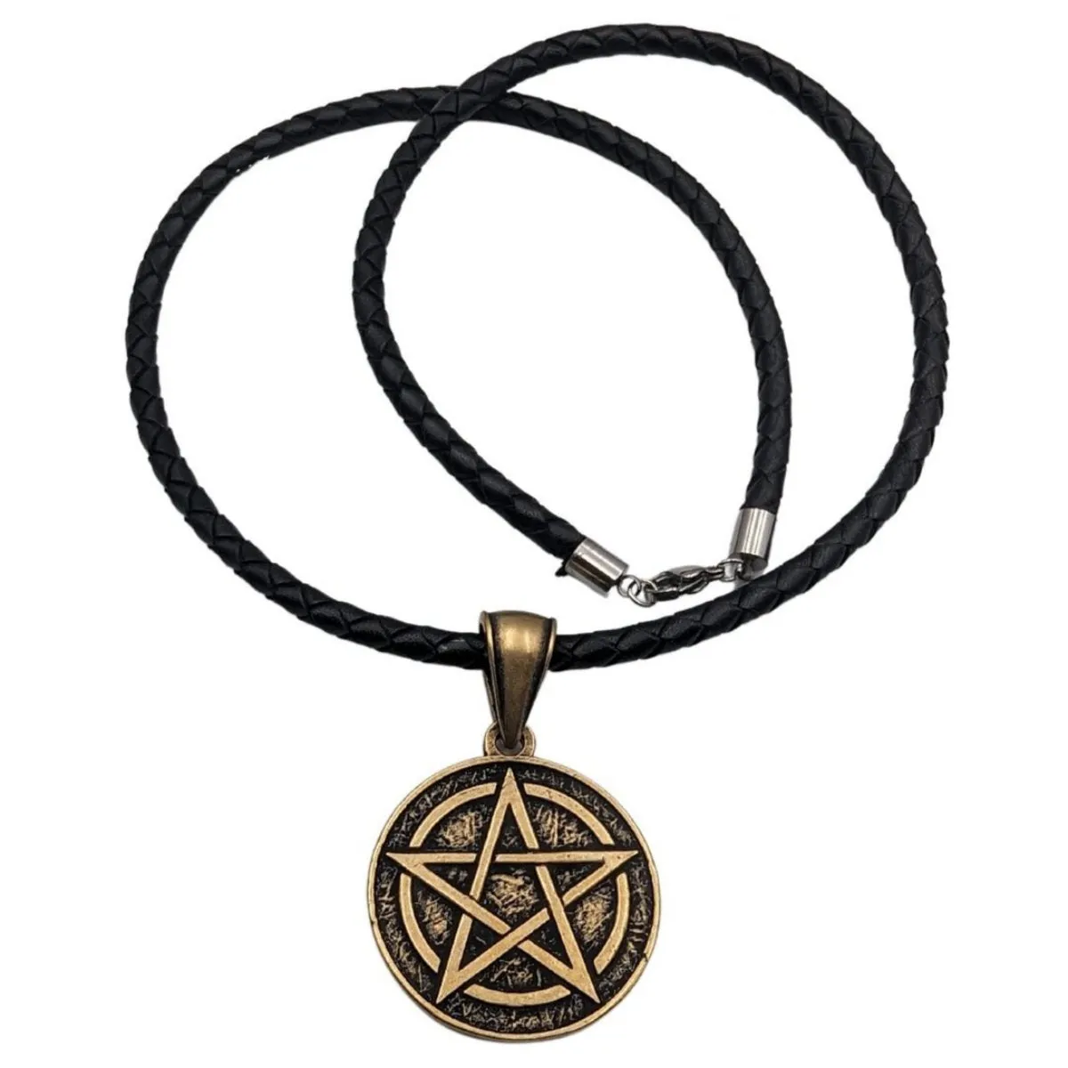Pentagram bronze pendant