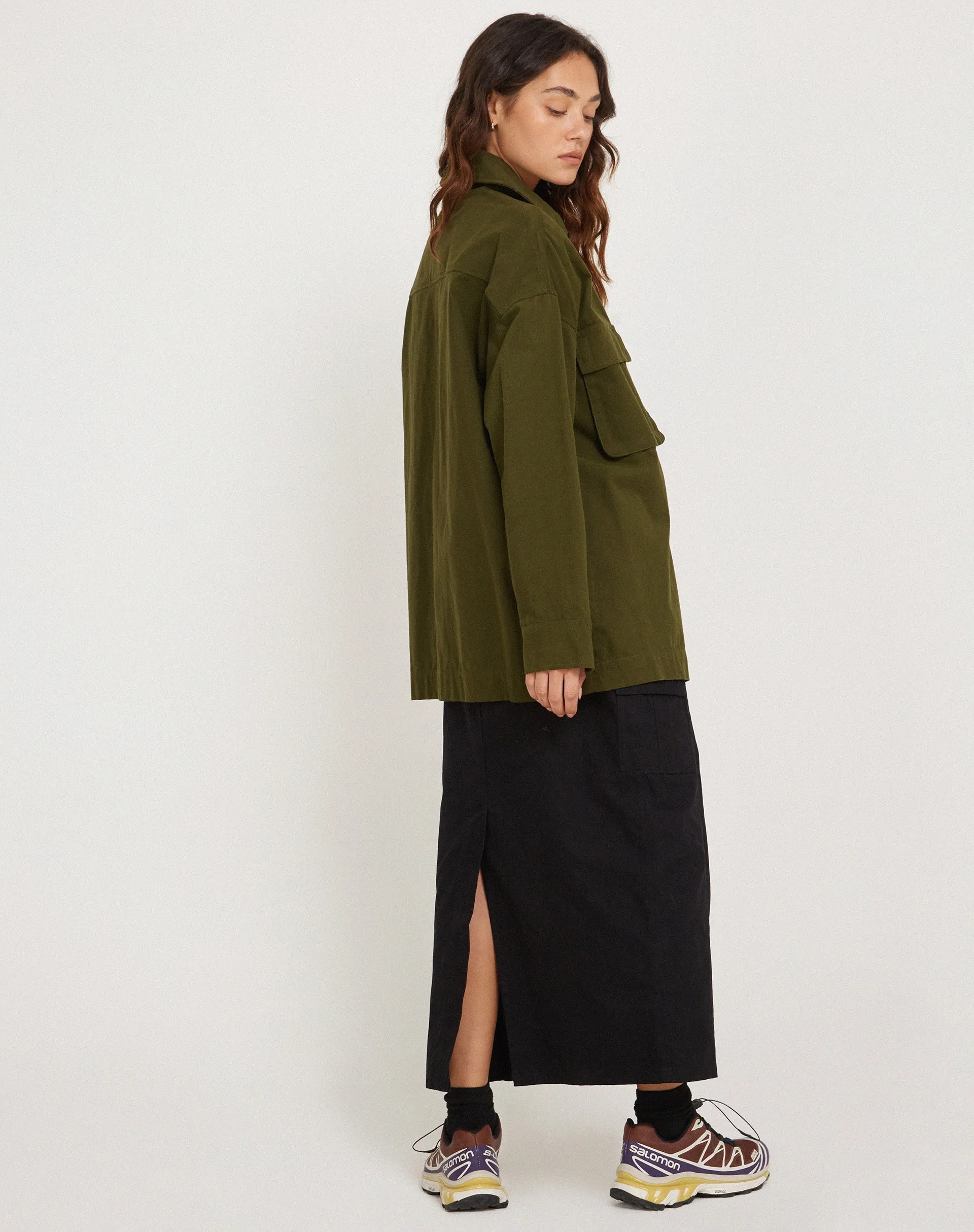 Phlox Oversized Shirt in Dark Olive
