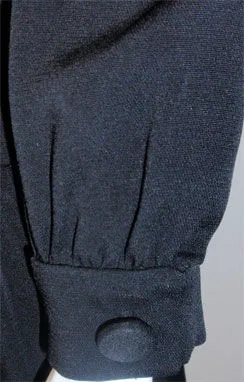 PIERRE CARDIN 1960s Black Rayon Cocktail Dress