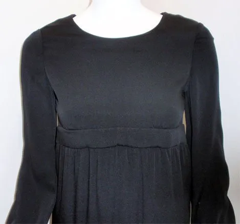 PIERRE CARDIN 1960s Black Rayon Cocktail Dress