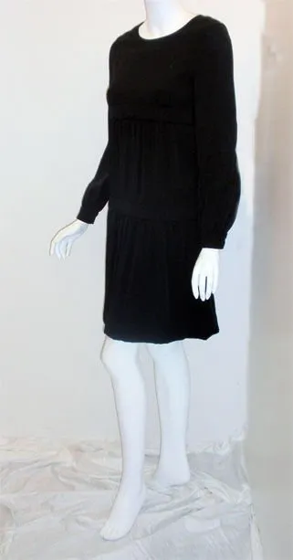 PIERRE CARDIN 1960s Black Rayon Cocktail Dress