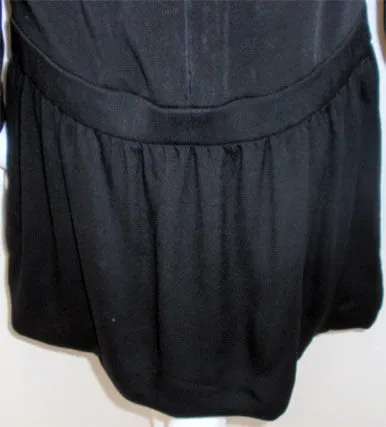 PIERRE CARDIN 1960s Black Rayon Cocktail Dress