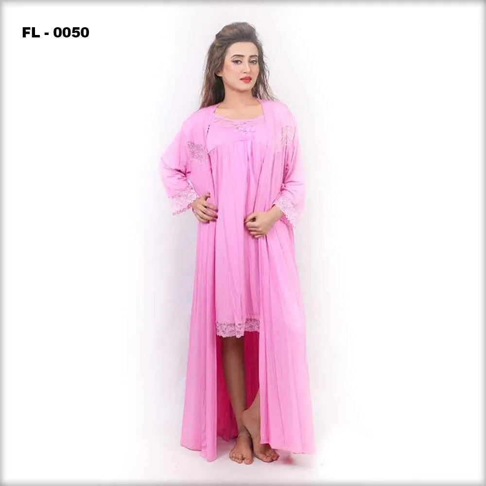 Pink Flourish 2Pc Women Nightwear - FL-0050