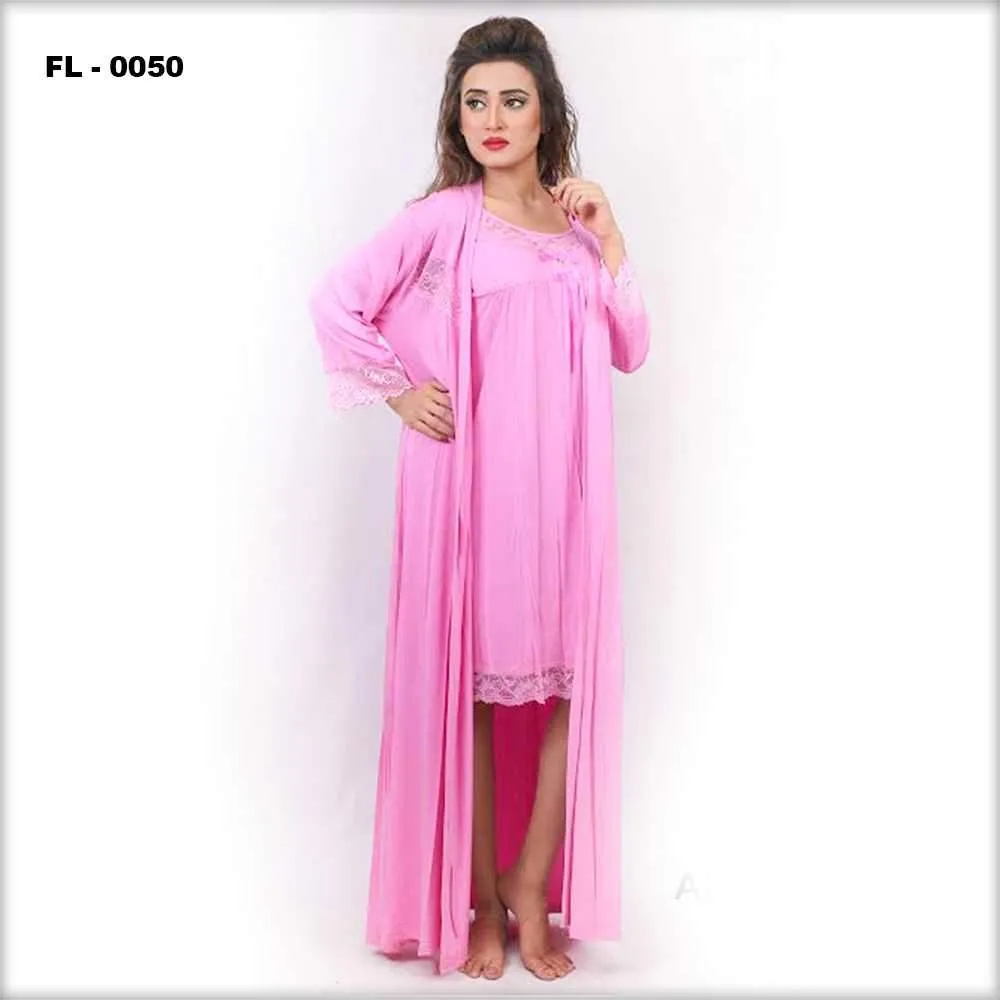 Pink Flourish 2Pc Women Nightwear - FL-0050