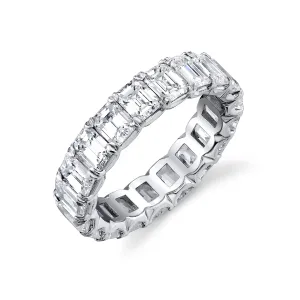 Platinum Emerald Cut Diamond Eternity Ring (4.90ctw)