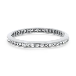 Platinum Vintage-Inspired French Cut Diamond Eternity Band - Size 4.5
