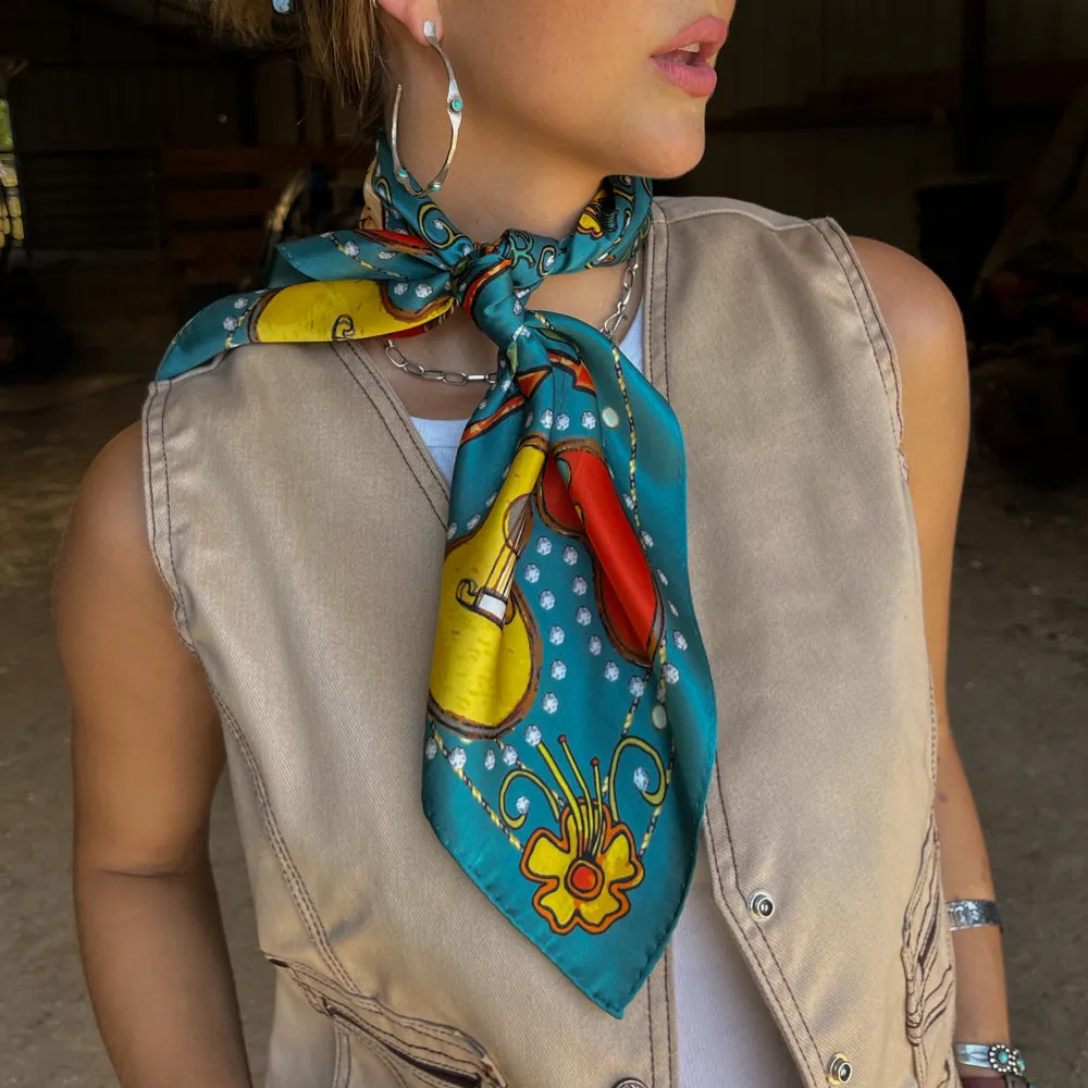 Porter Turquoise Shorty Wild Rag Silk