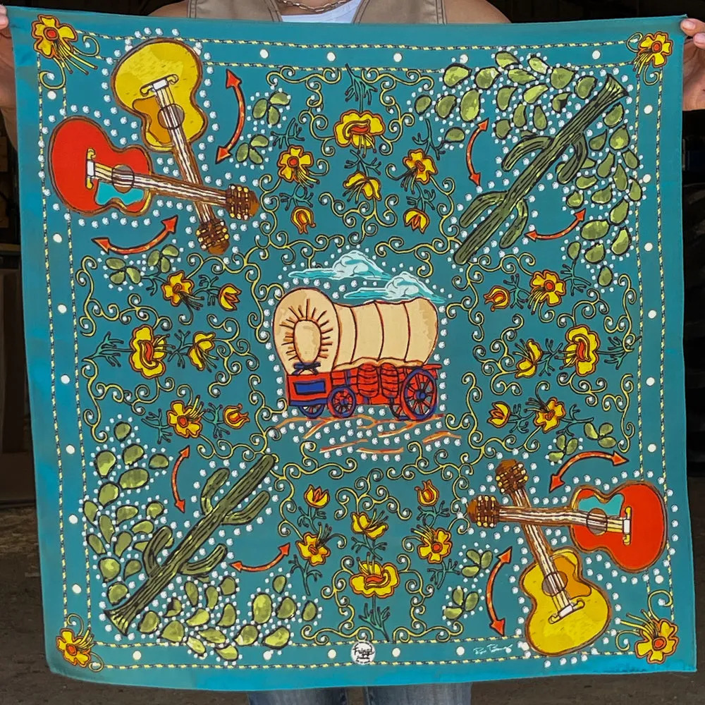 Porter Turquoise Shorty Wild Rag Silk