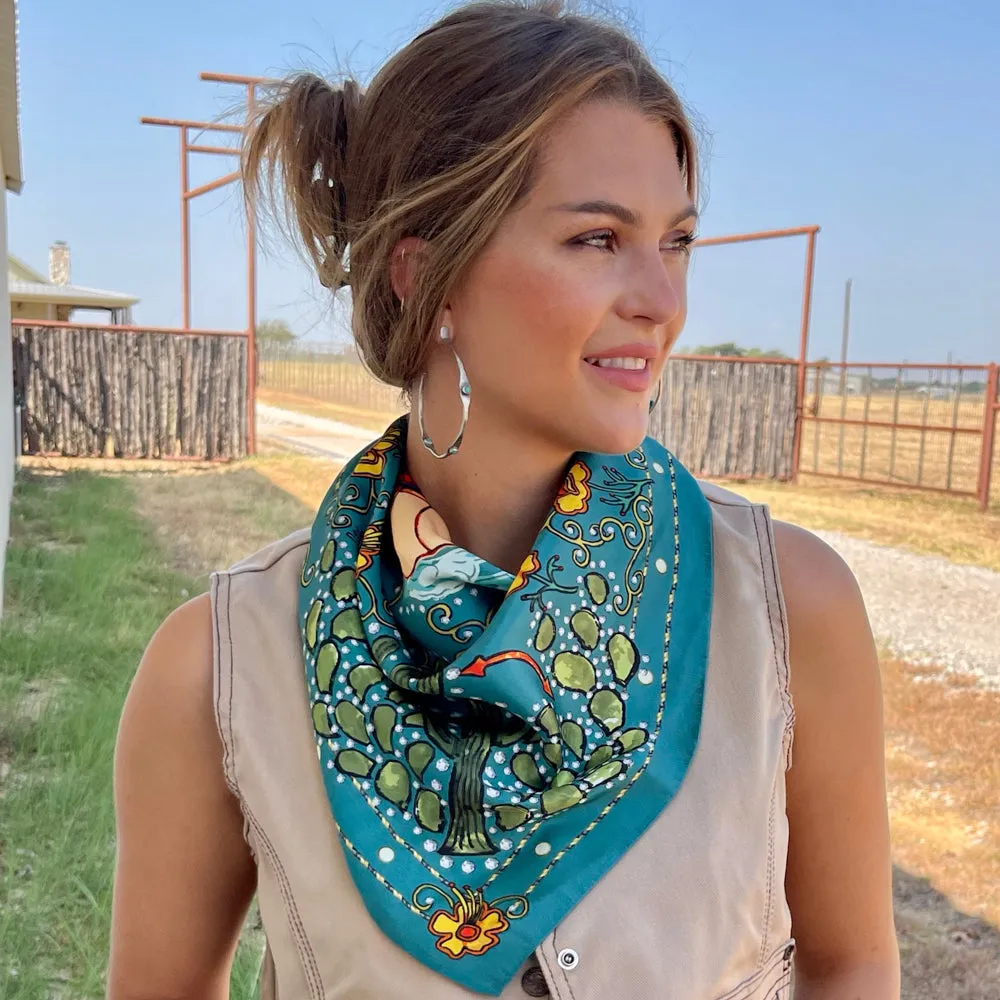 Porter Turquoise Shorty Wild Rag Silk