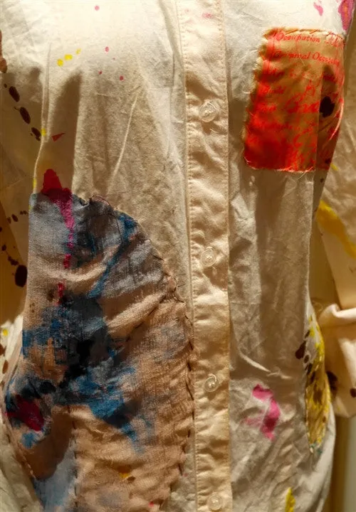 Post Vegas Paint Splatter Cream Blouse