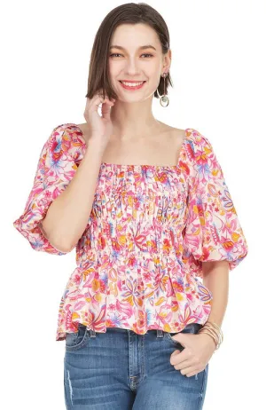 Puff Sleeve Cinched Top