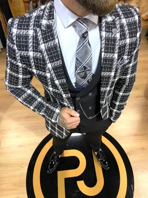 Quintin - Black/White 3 Piece Suit