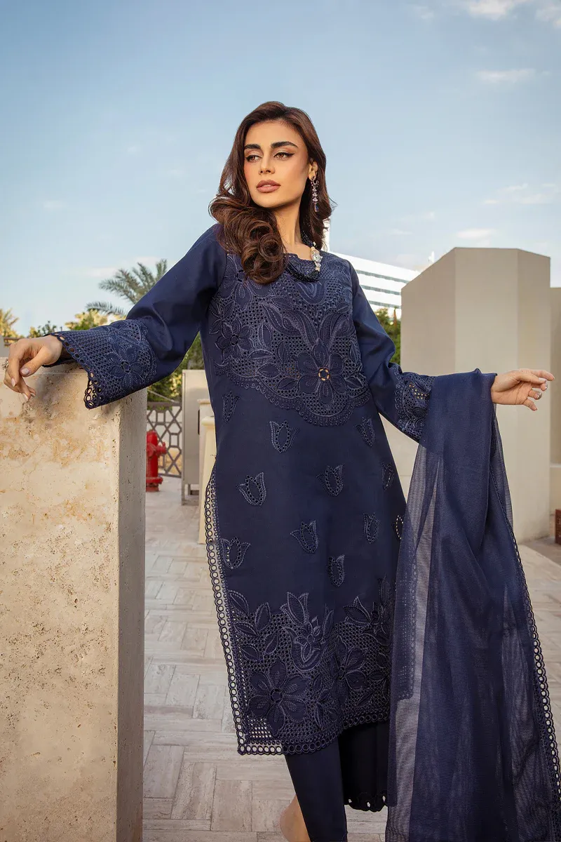 Rang Rasiya Premium Embroidered Lawn Unstitched 3Pc Suit D-06 ZARA