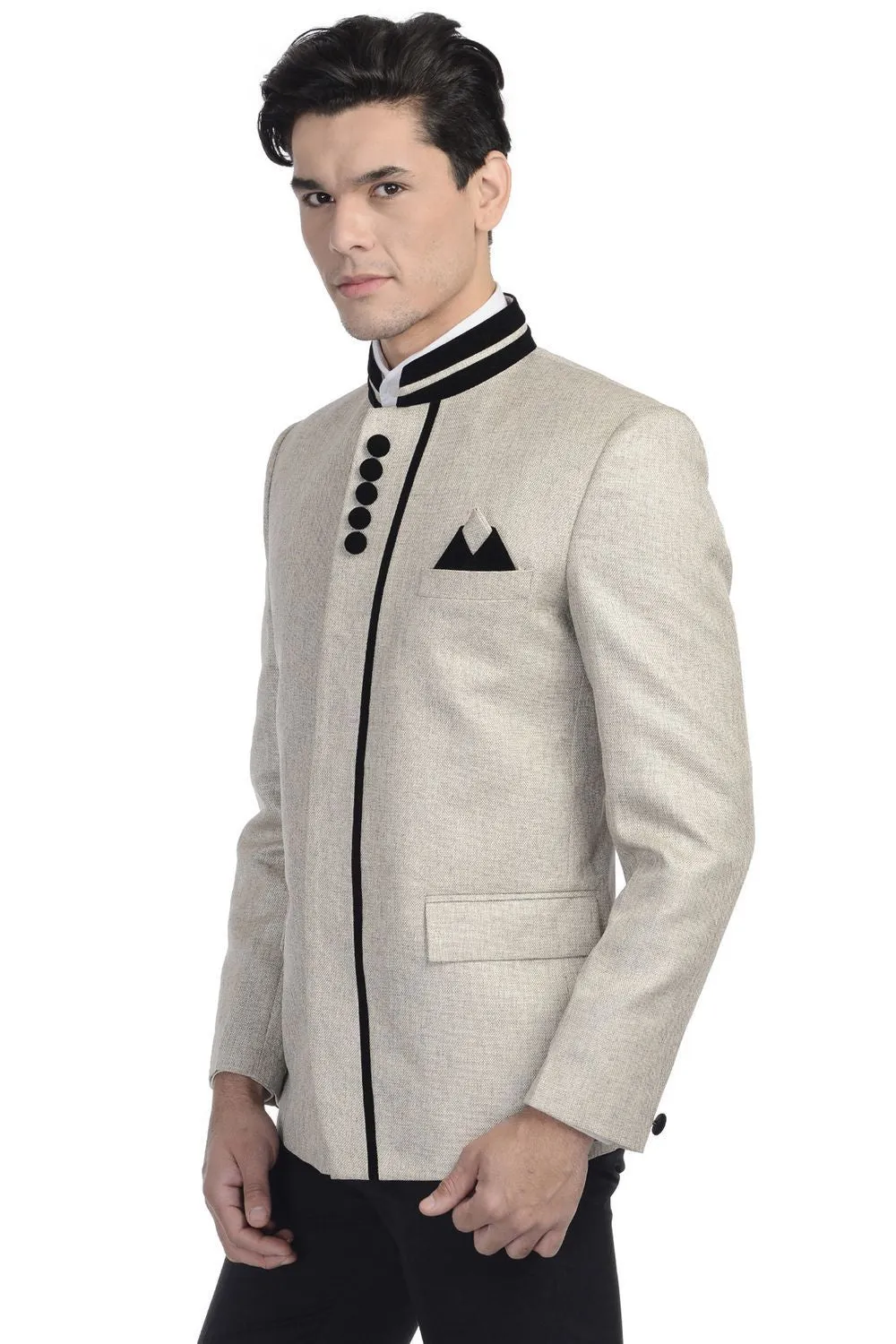 Rayon Beige Bandhgala