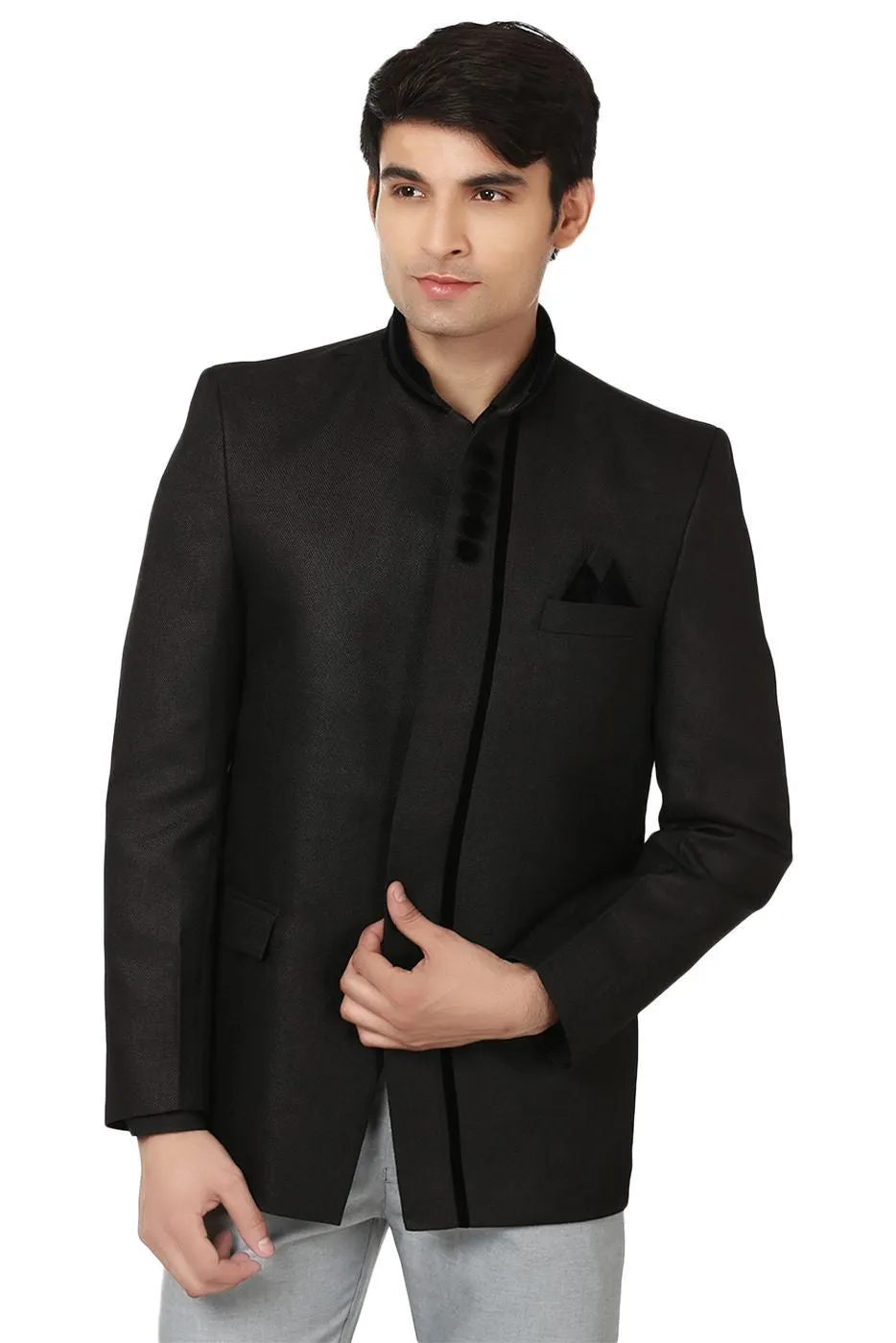 Rayon  Black Bandhgala