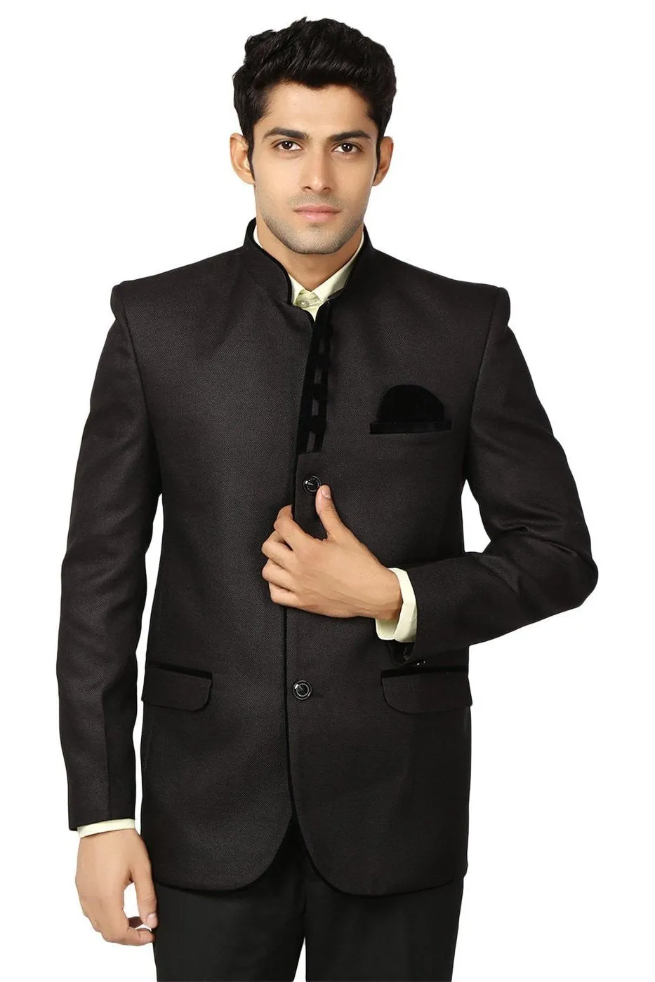 Rayon Black Bandhgala