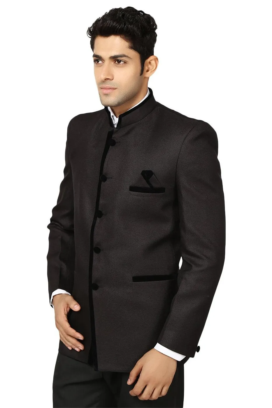 Rayon Black Bandhgala