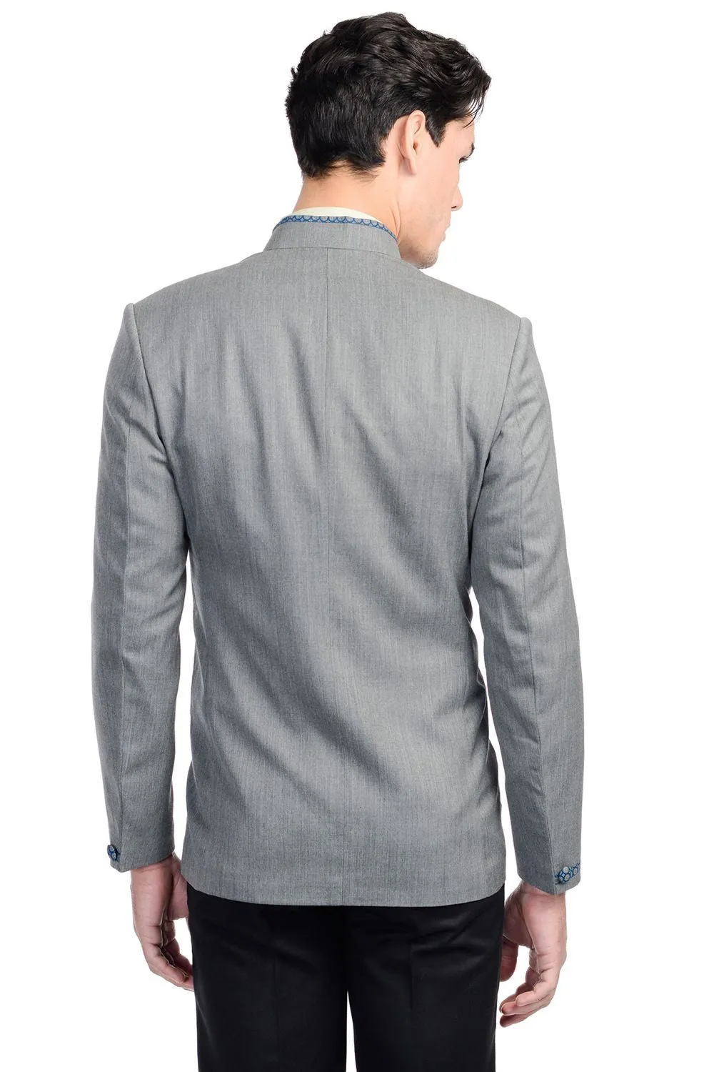 Rayon Cotton Silver Bandhgala