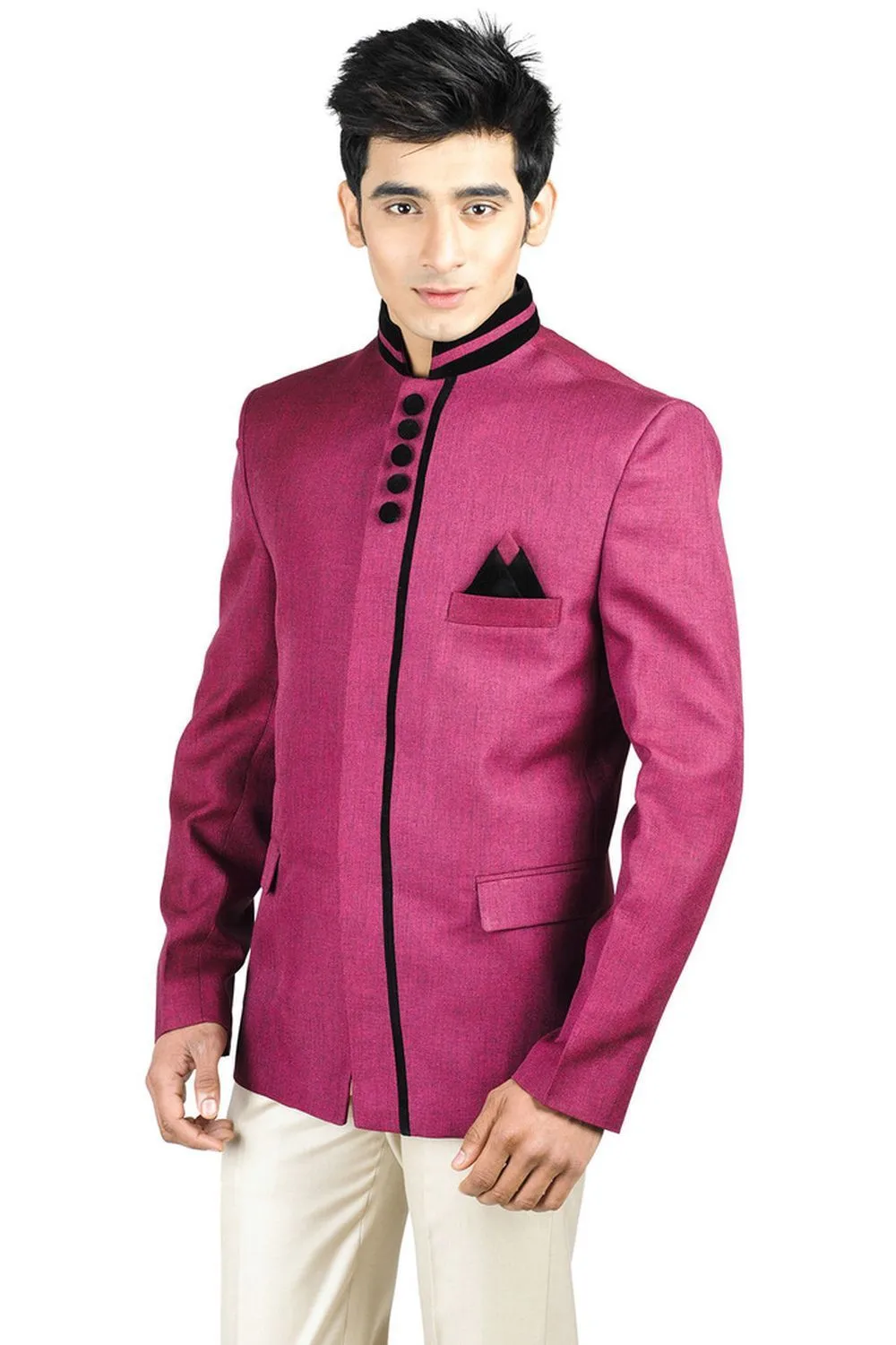 Rayon Red Bandhgala