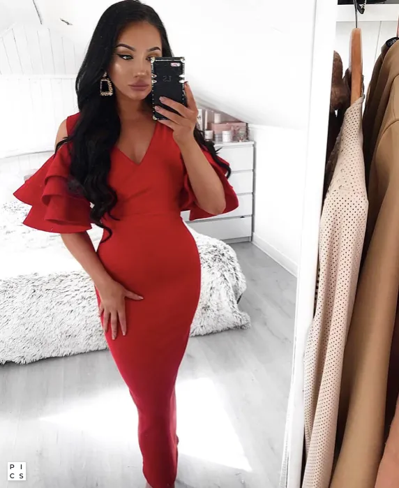 red evening dresses 2020 mermaid off the shoulder modest elegant simple evening gown 2021