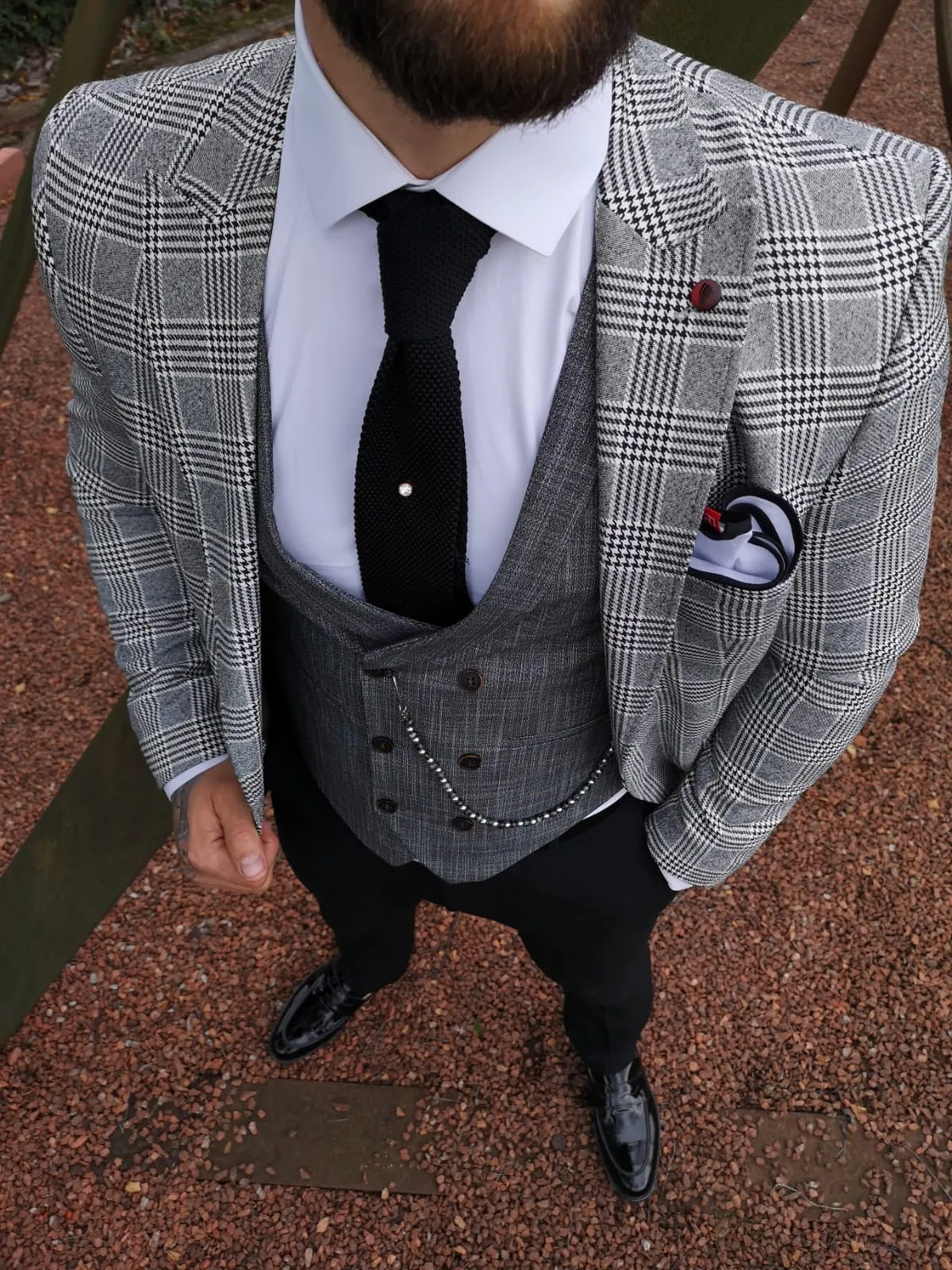 Reggie - Grey/Black 3 Piece Suit