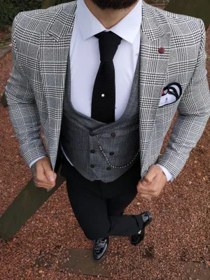 Reggie - Grey/Black 3 Piece Suit