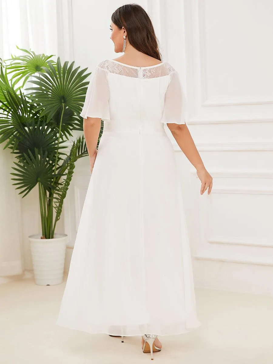Robe de Loisirs Mi-Longue Trapèze à Col Bateau avec Taille Haute(Vente finale)