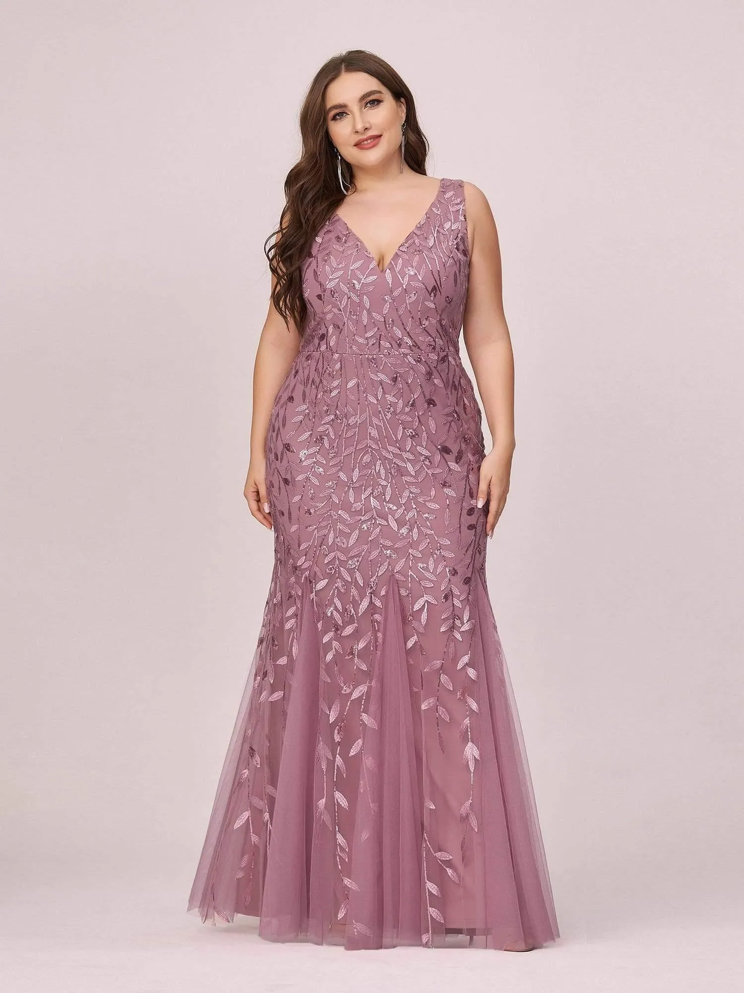 Robe de soirée Longue Sexy en sequins col en V pour femmes