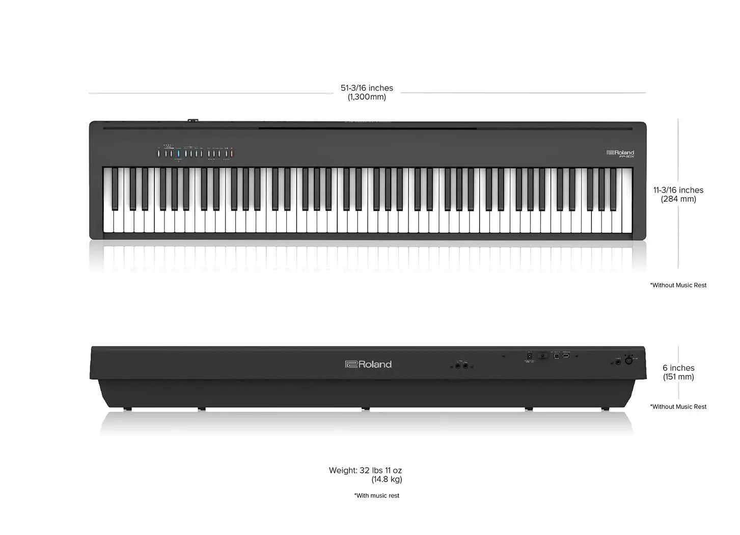 Roland FP-30X Portable Digital Piano Black Bundle