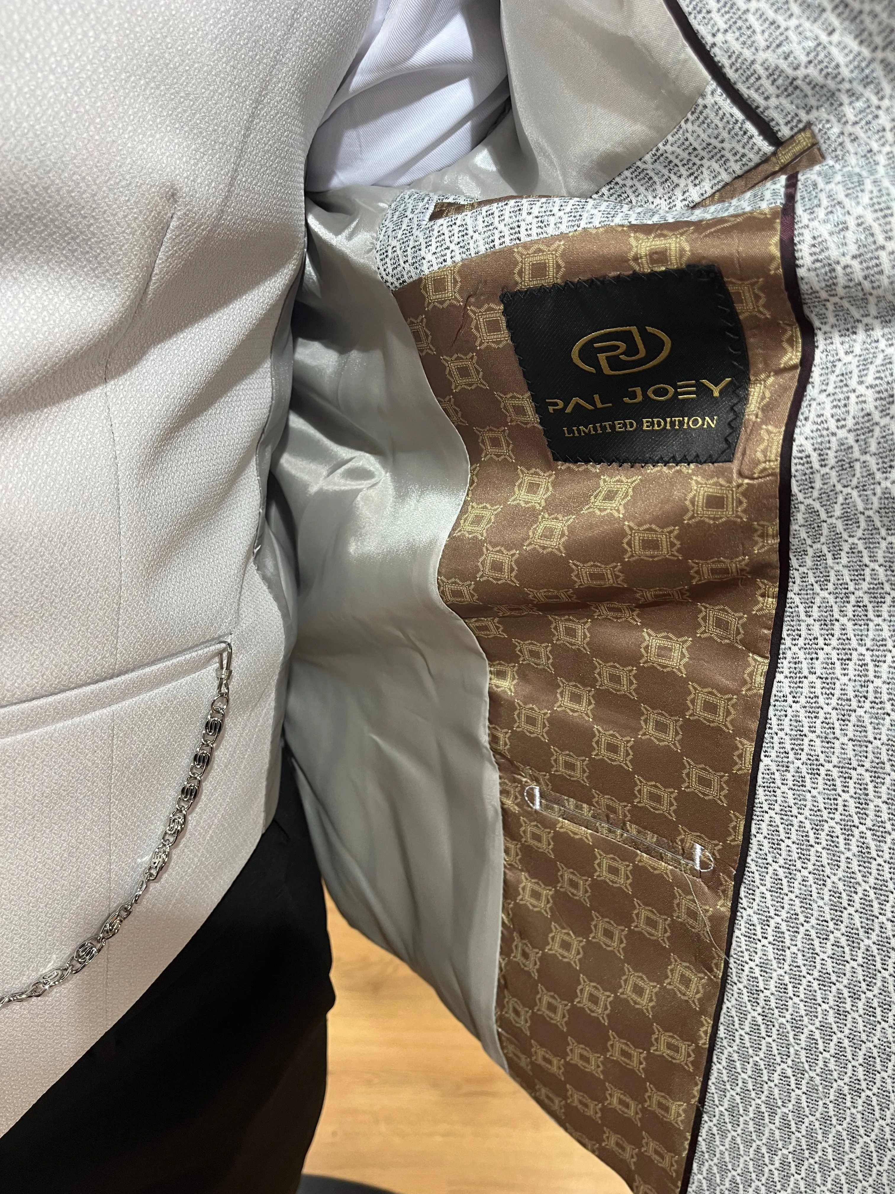Romario - Light Grey/Turquoise 3 Piece Suit