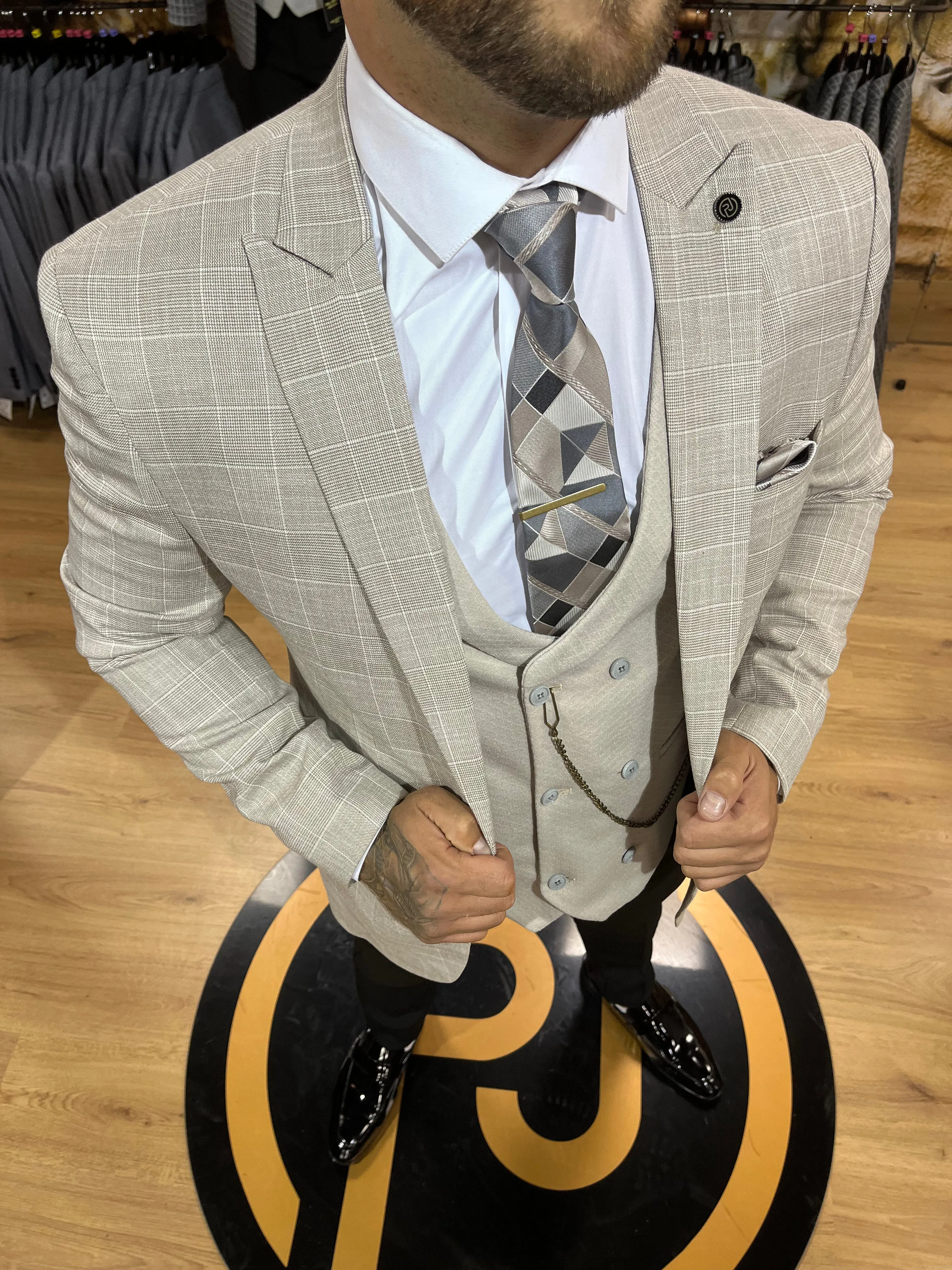 Rooney - Stone 3 Piece Suit