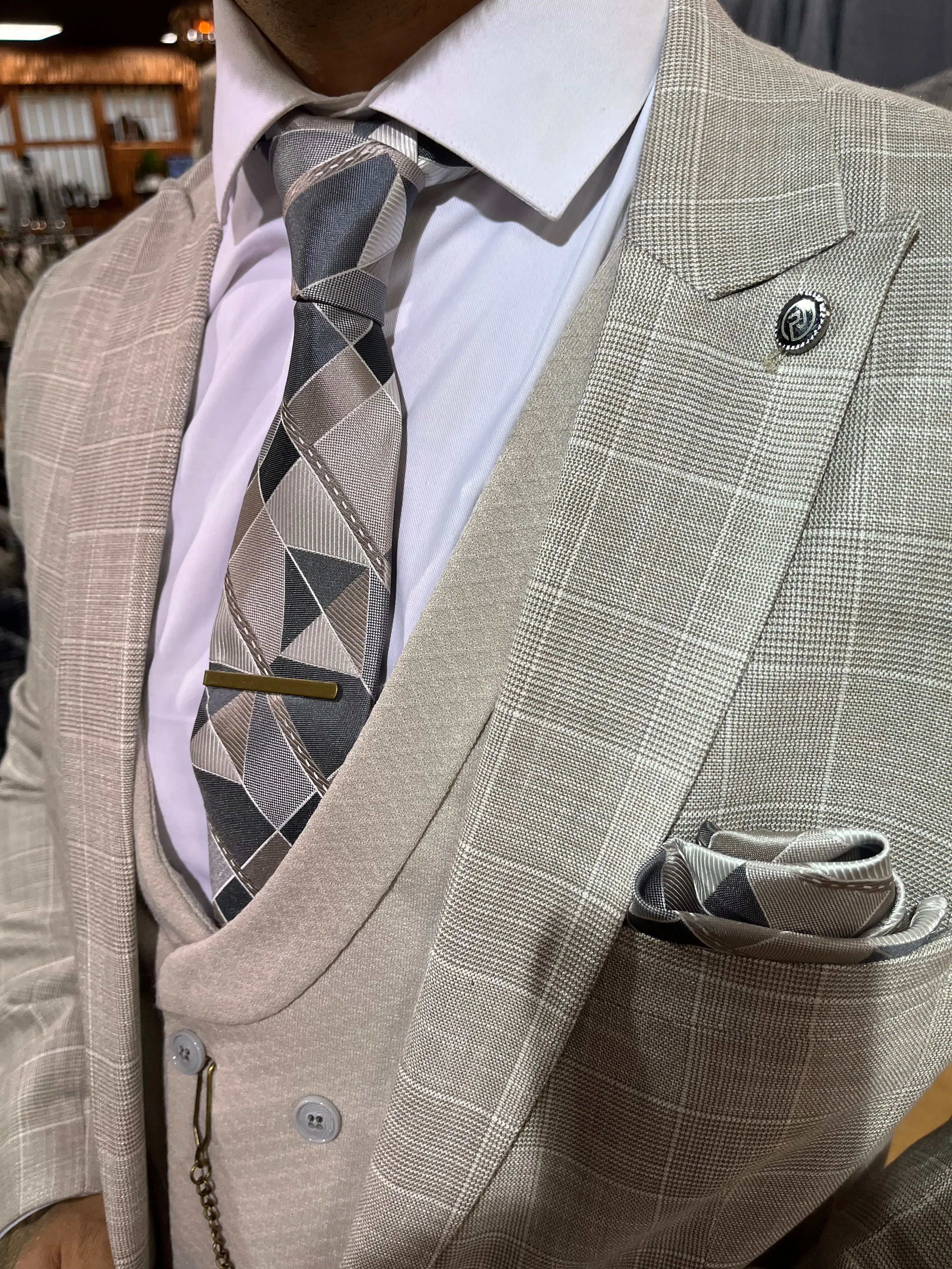 Rooney - Stone 3 Piece Suit