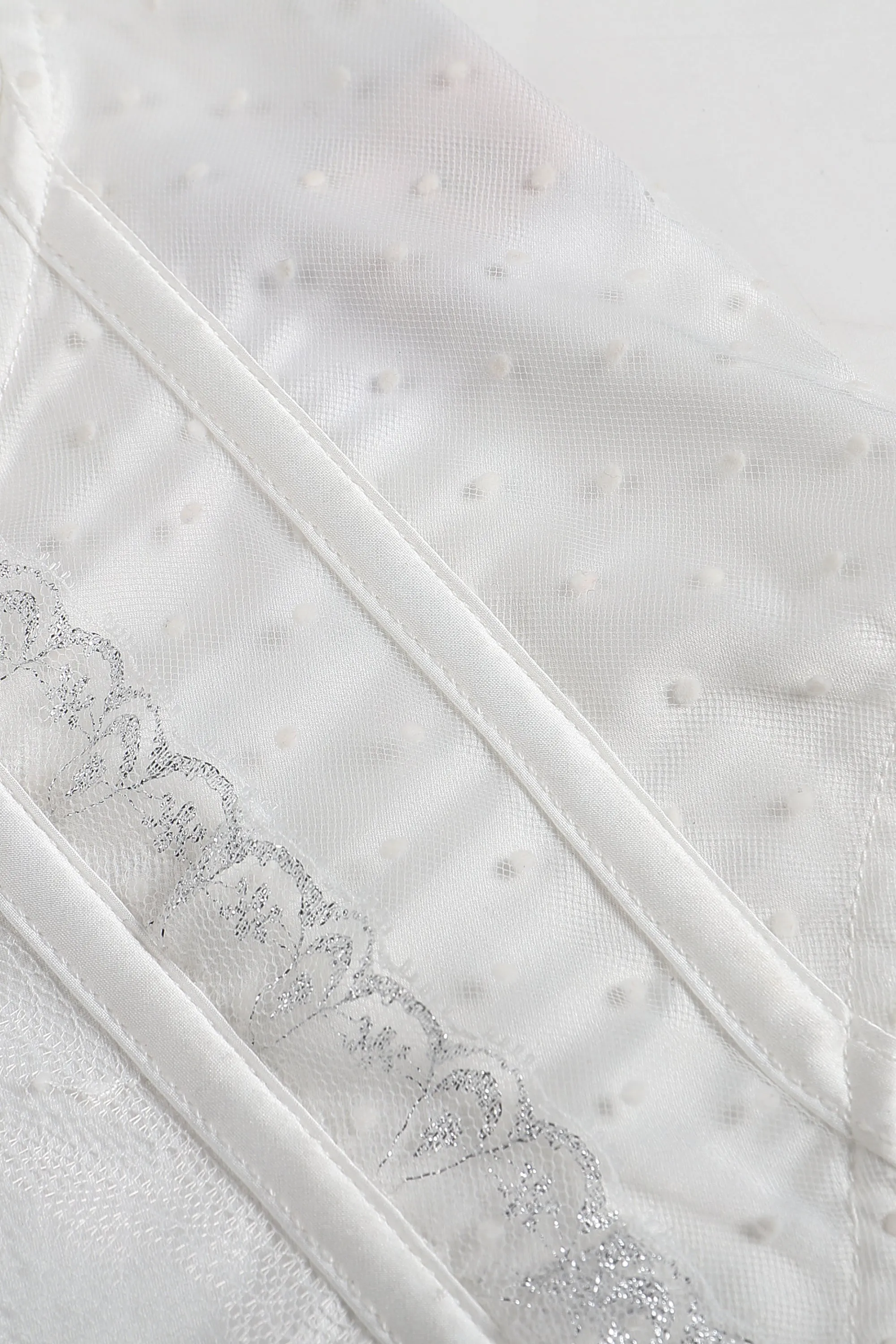 Rose Scent Lace Trimmed Silk And Tulle Top