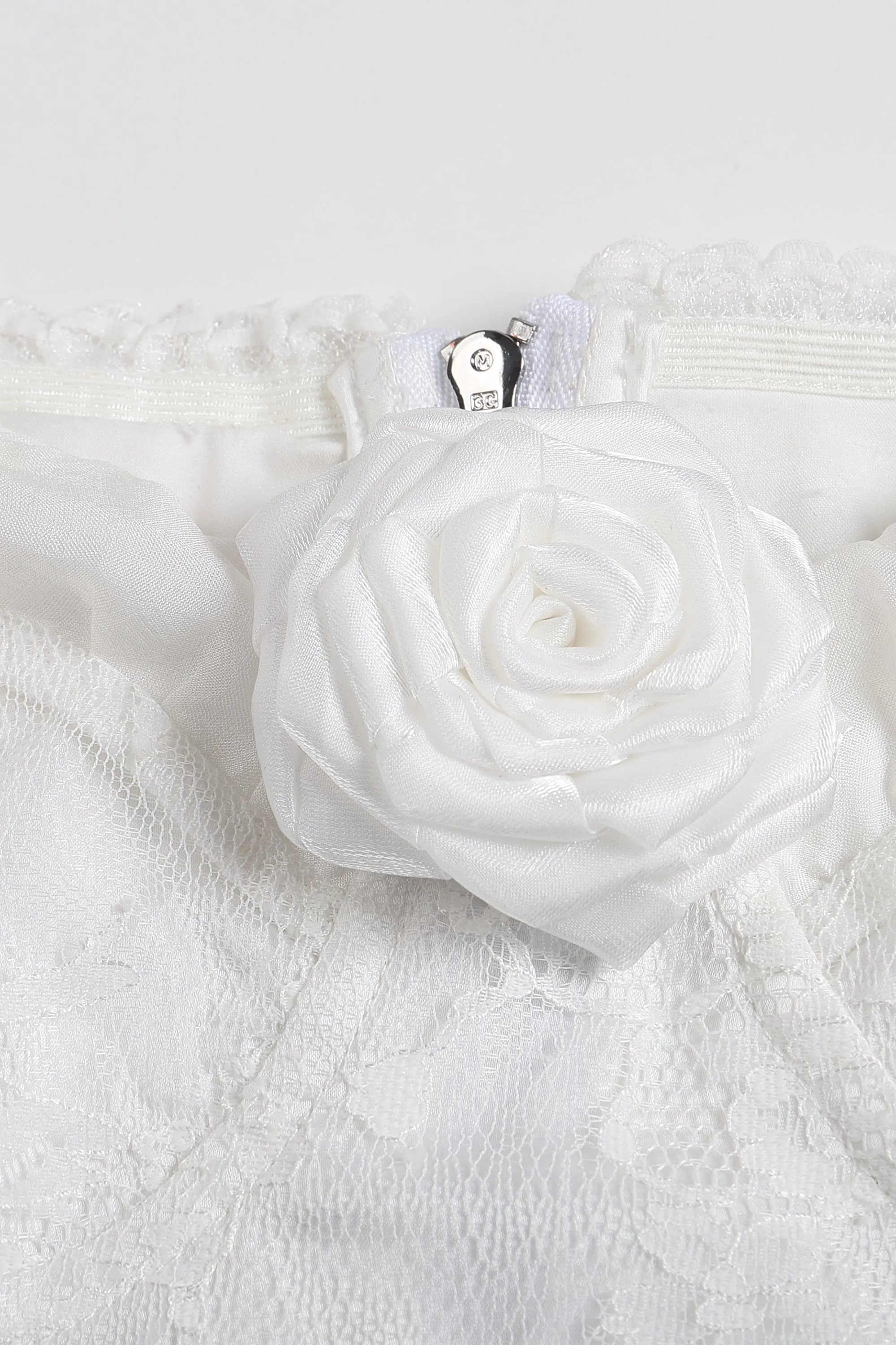 Rose Scent Lace Trimmed Silk And Tulle Top