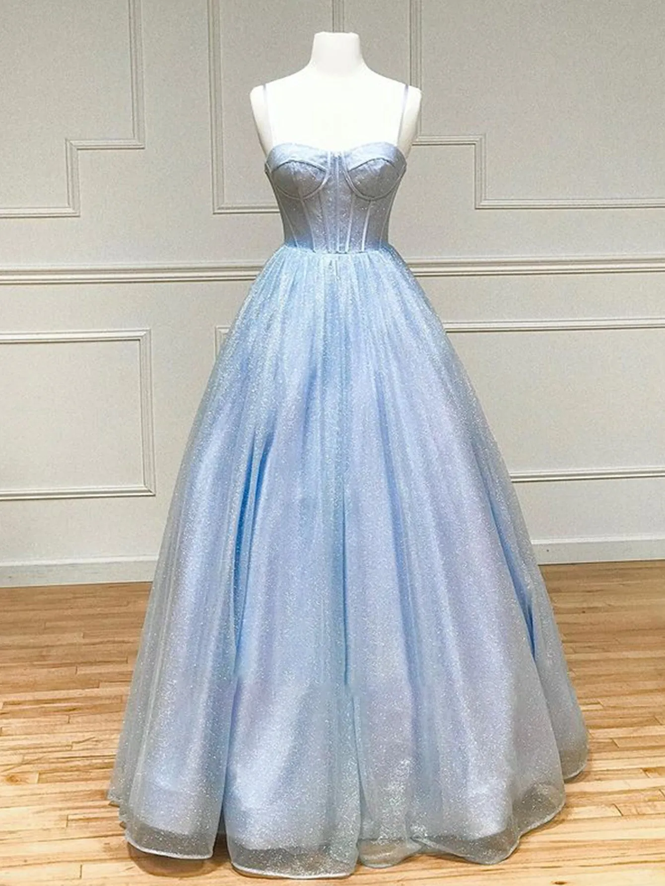 Roycebridal Julissa |A Line Glitter Tulle Prom Dress with Pockets