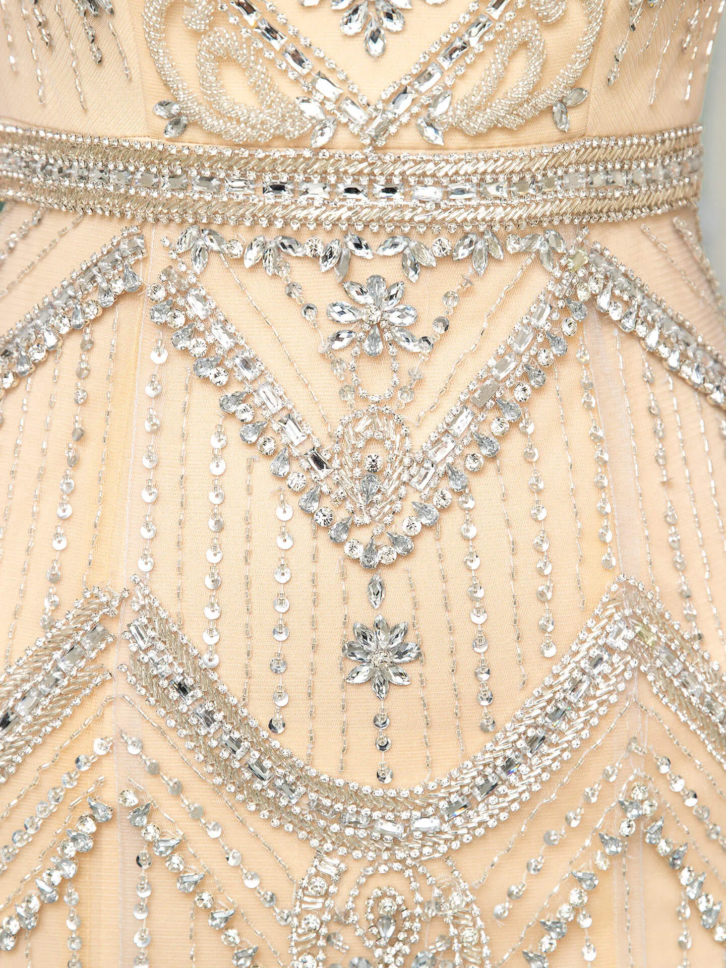 Roycebridal Mermaid V-neck Beaded Luxurious Fashion Formal Evening Dresses Sleeveless Floor Length