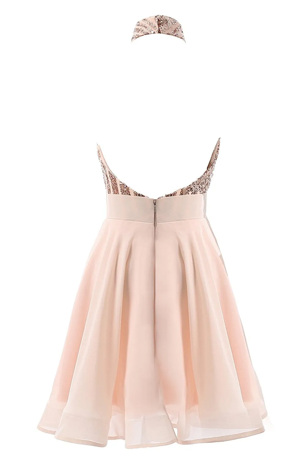 Short Halter Backless Homecoming Dress for Juniors