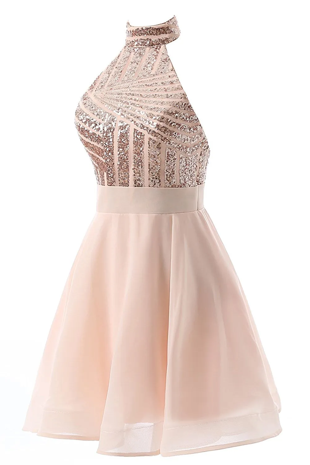 Short Halter Backless Homecoming Dress for Juniors