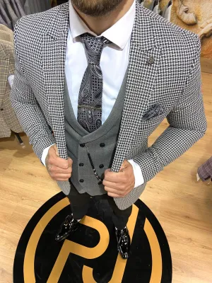 Sidney - Grey/White 3 Piece Suit