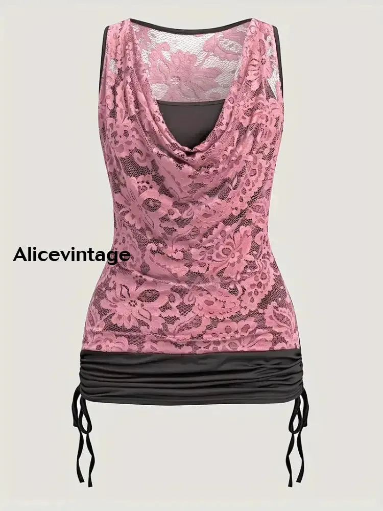 Solid Color Cute Lace Top