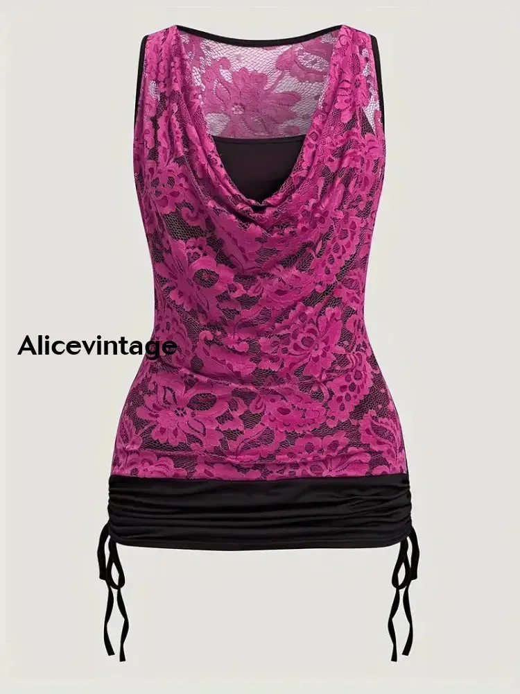 Solid Color Cute Lace Top
